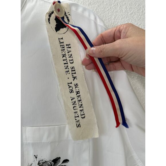 NWT Libertine Silk Screen Melange Deconstructed Mandarin Button Shirt L / XL - Picture 8 of 16